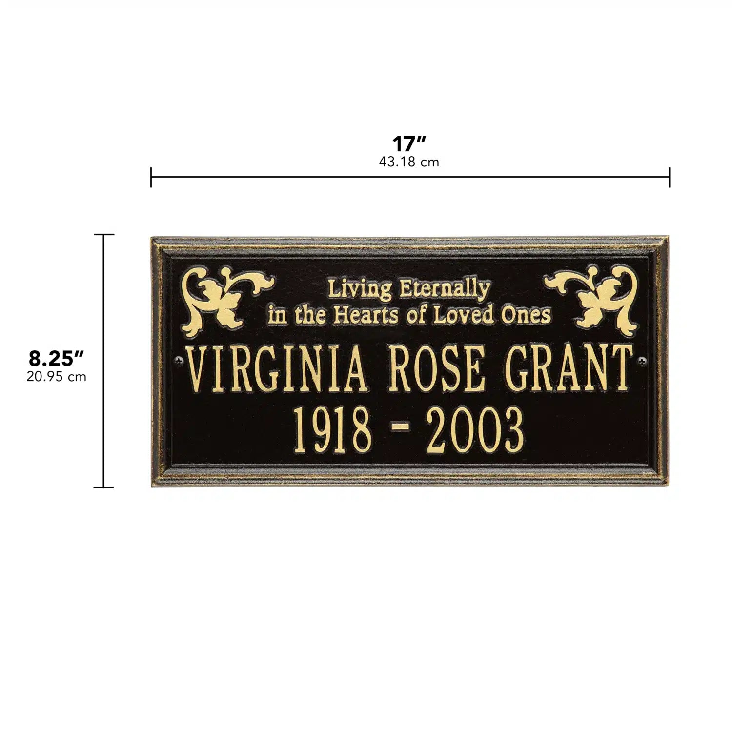 Wilmington - Standard Wall - Two Line "Living Eternally"
