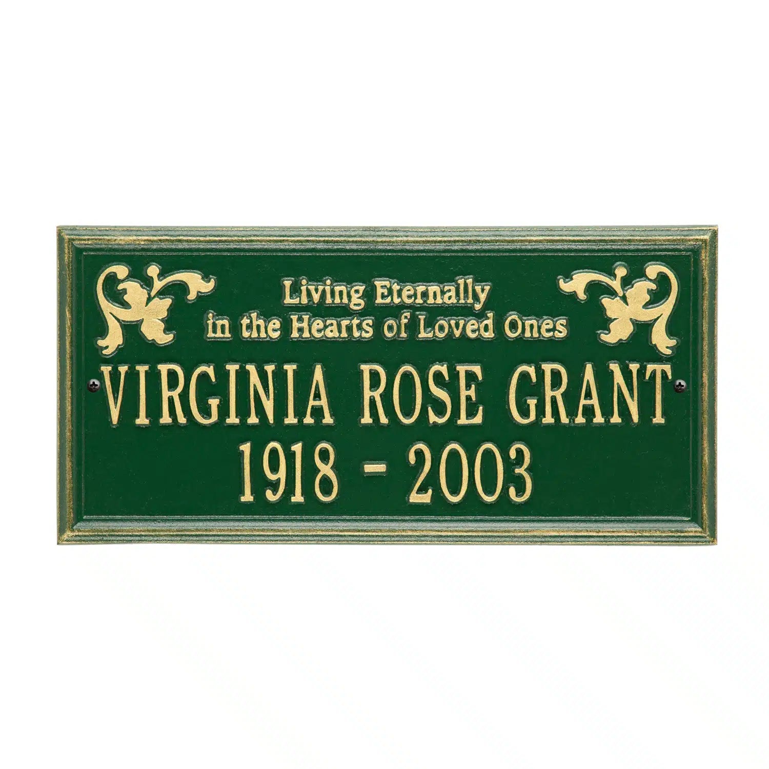 Wilmington - Standard Wall - Two Line "Living Eternally"