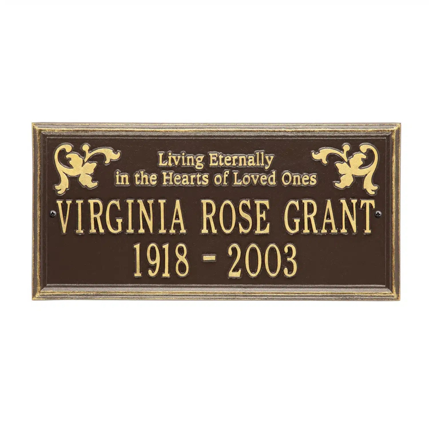 Wilmington - Standard Wall - Two Line "Living Eternally"