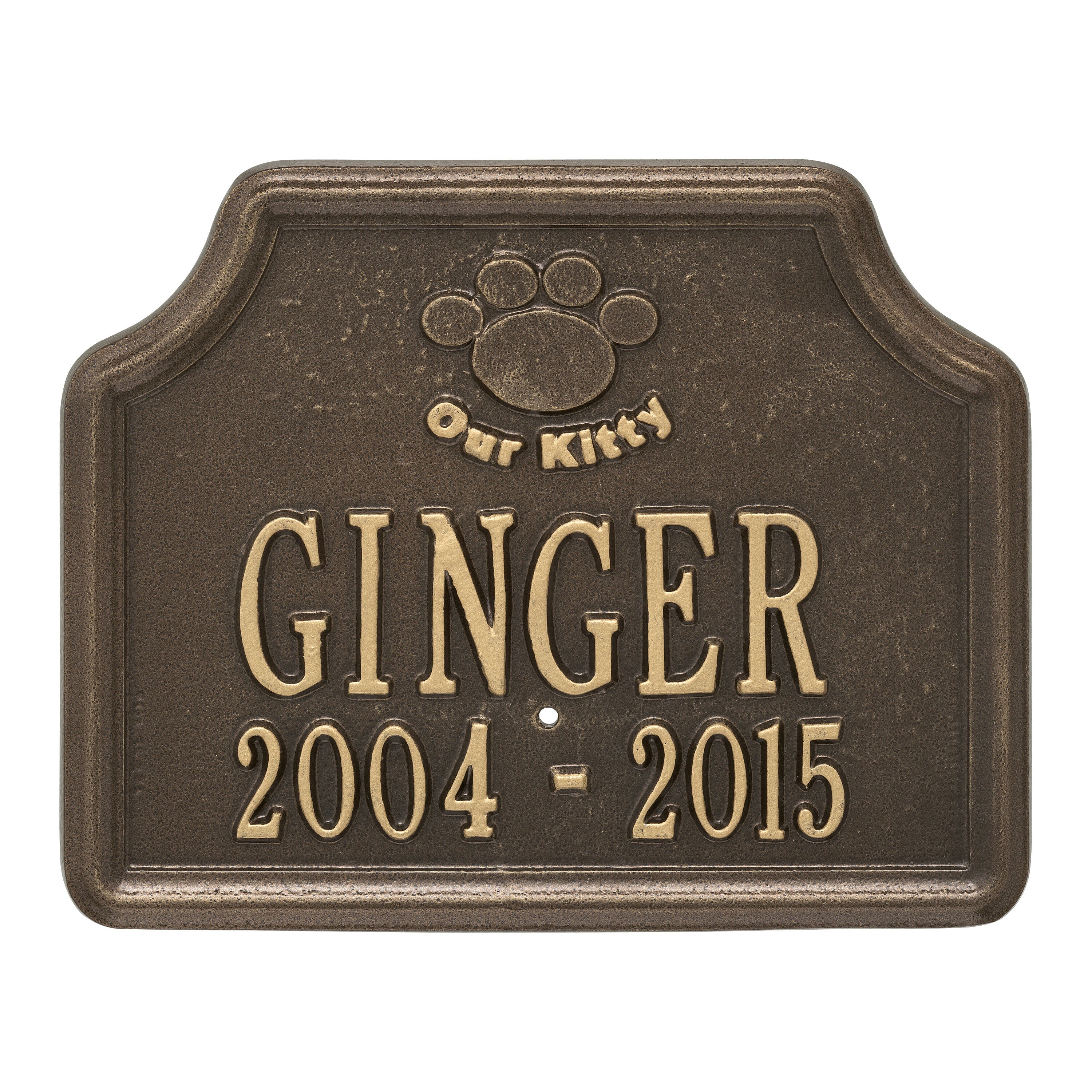 Our Kitty Cat Memorial Personalized Lawn Plaque