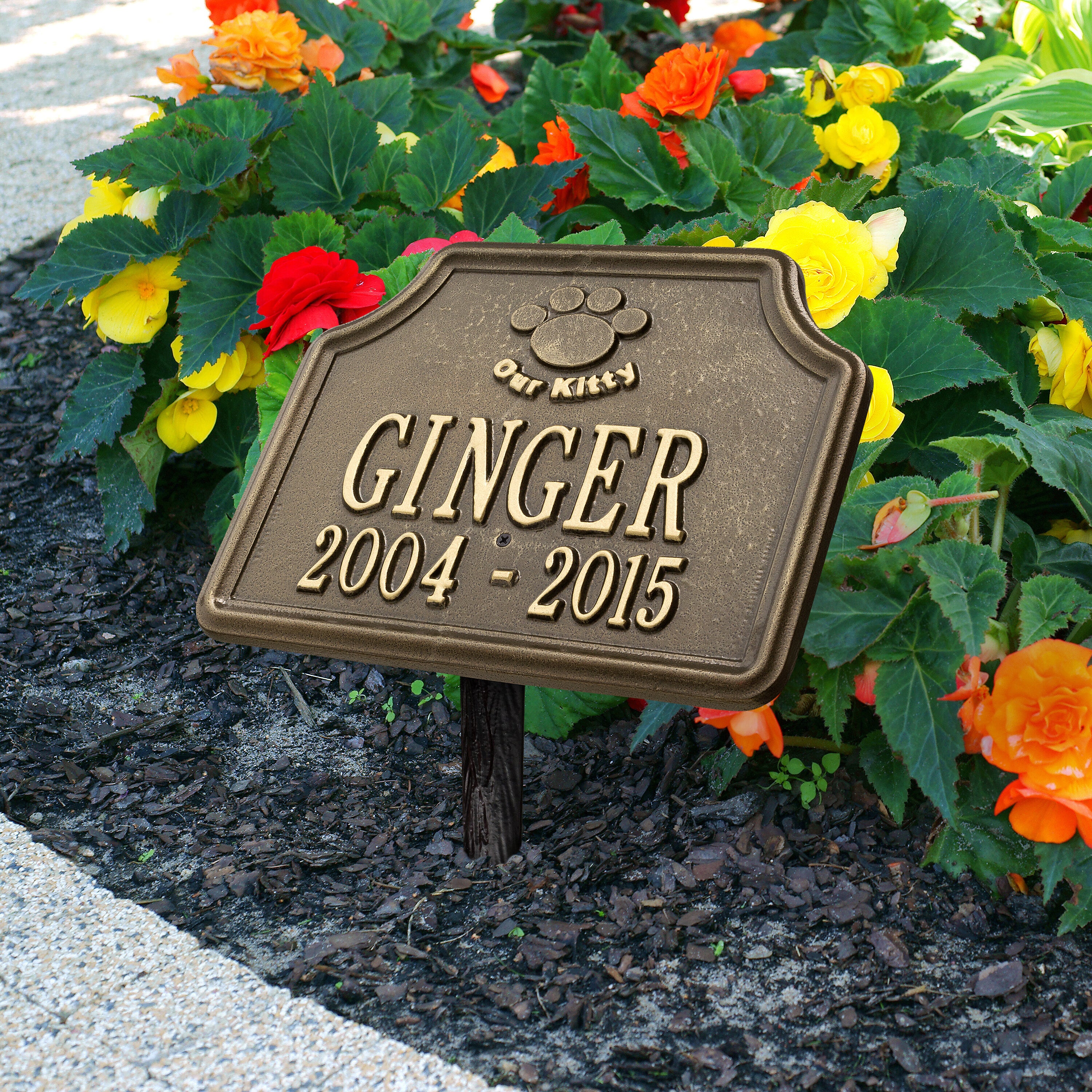 Our Kitty Cat Memorial Personalized Lawn Plaque