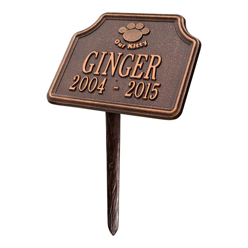 Our Kitty Cat Memorial Personalized Lawn Plaque