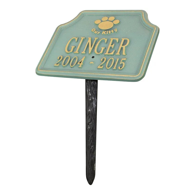 Our Kitty Cat Memorial Personalized Lawn Plaque