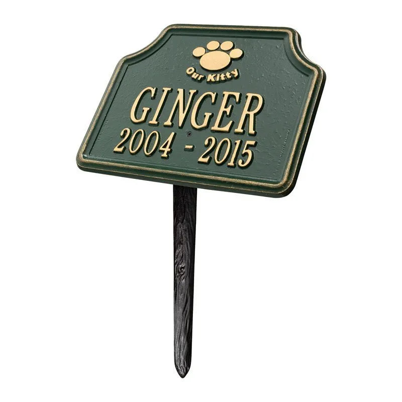 Our Kitty Cat Memorial Personalized Lawn Plaque