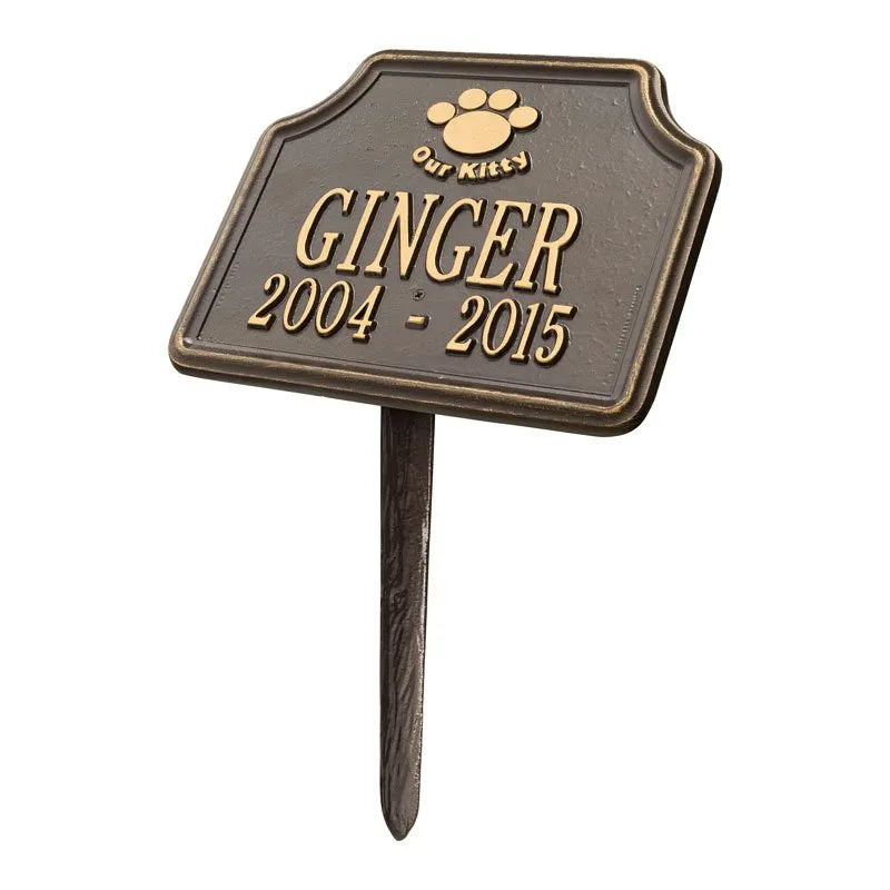 Our Kitty Cat Memorial Personalized Lawn Plaque