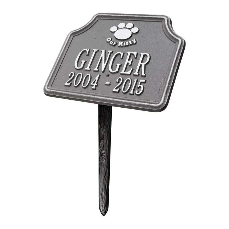 Our Kitty Cat Memorial Personalized Lawn Plaque