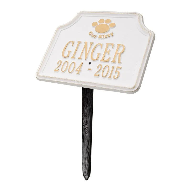 Our Kitty Cat Memorial Personalized Lawn Plaque