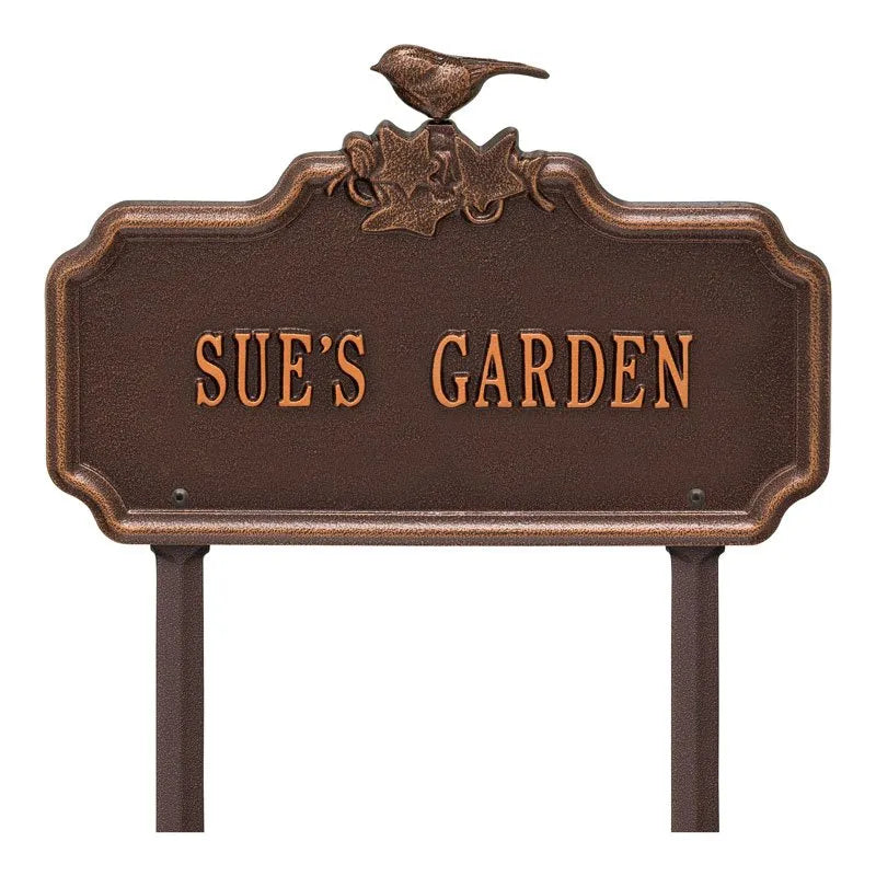 Chickadee Ivy Garden 1-Line Personalized Lawn Plaque