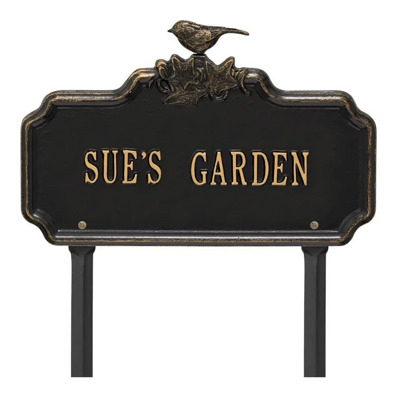 Chickadee Ivy Garden 1-Line Personalized Lawn Plaque