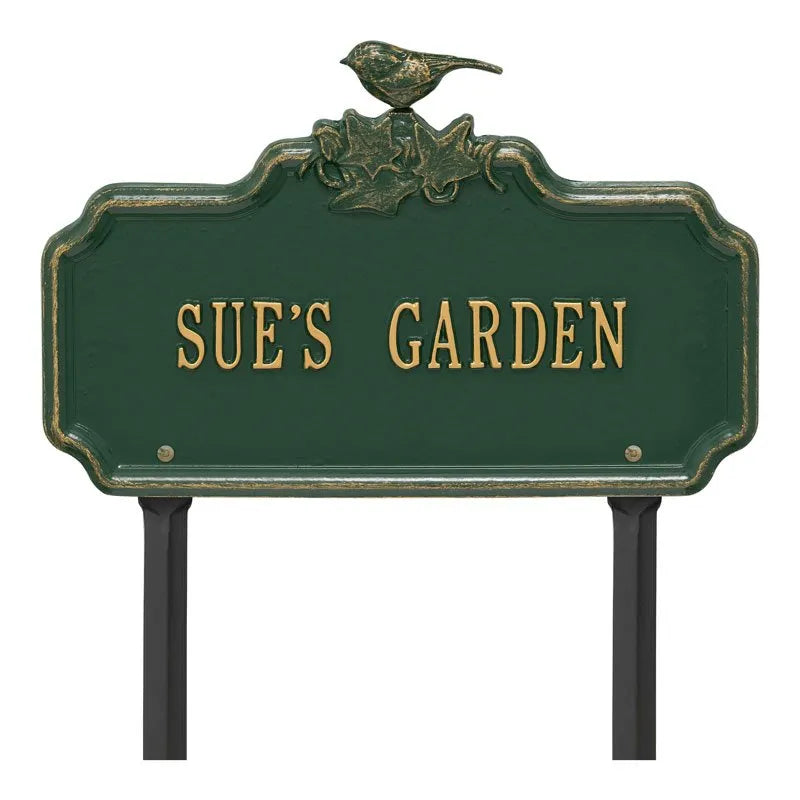 Chickadee Ivy Garden 1-Line Personalized Lawn Plaque