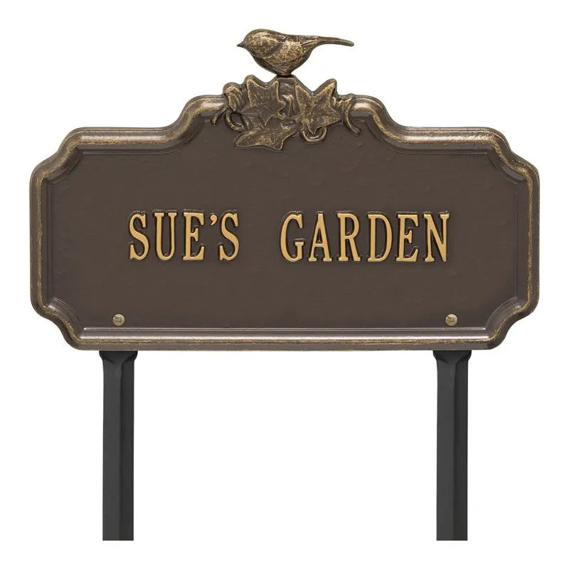 Chickadee Ivy Garden 1-Line Personalized Lawn Plaque