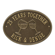 Wine Glass Oval Personalized Plaque