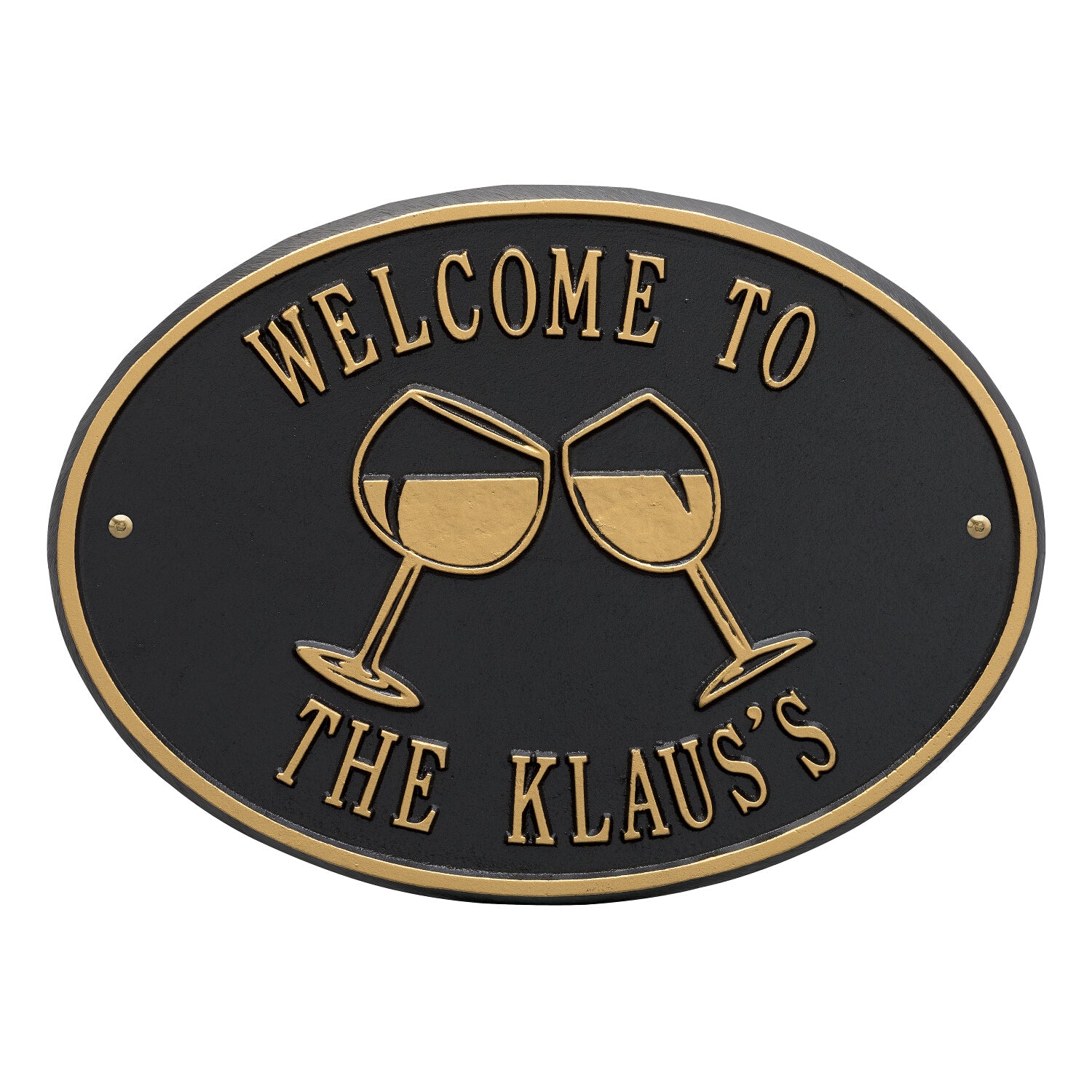 Wine Glass Oval Personalized Plaque