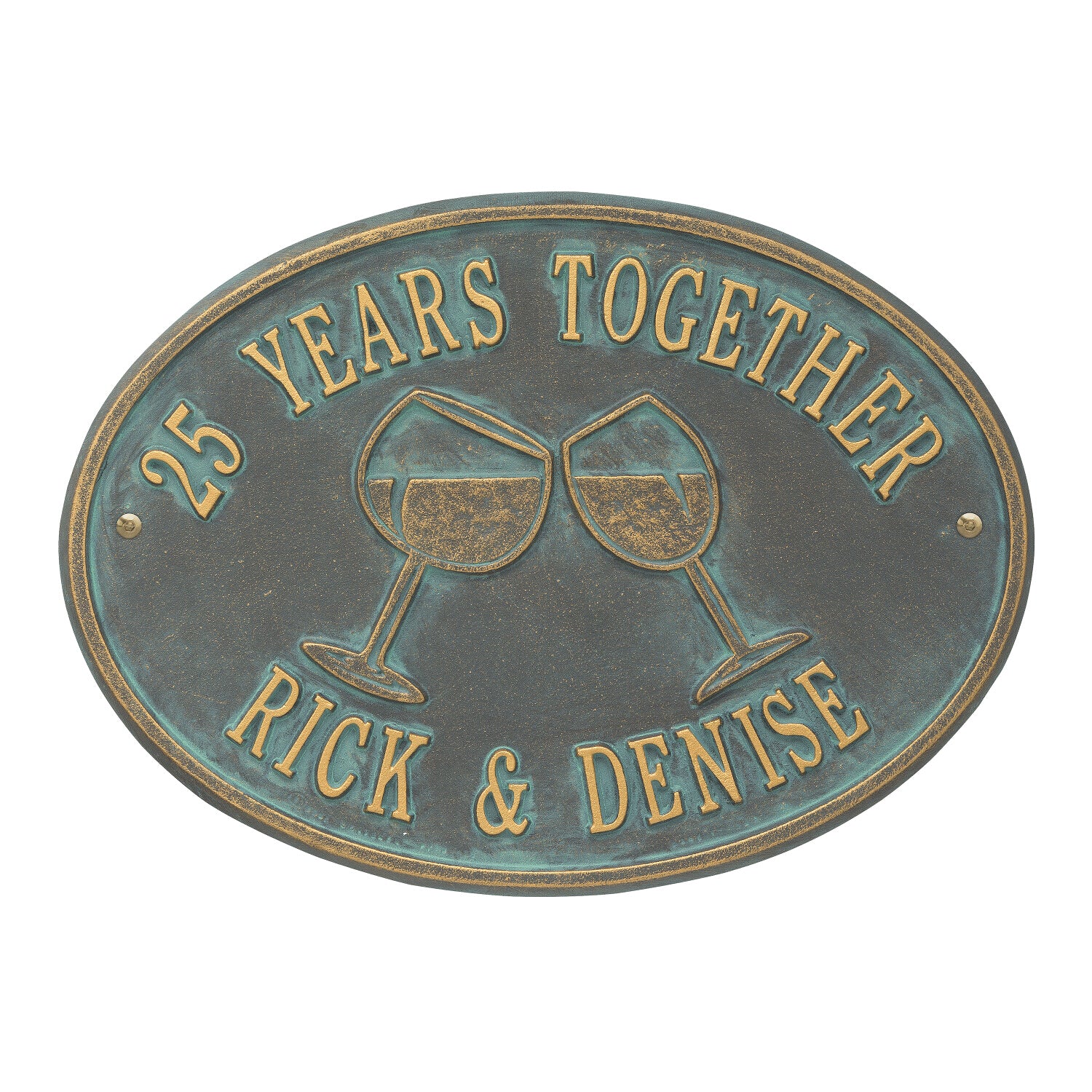 Wine Glass Oval Personalized Plaque