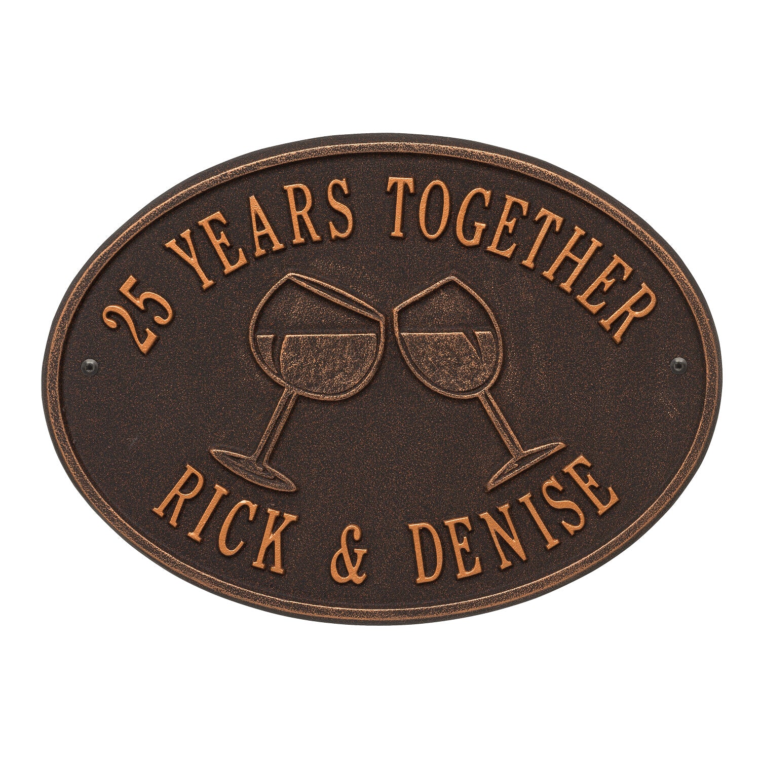 Wine Glass Oval Personalized Plaque