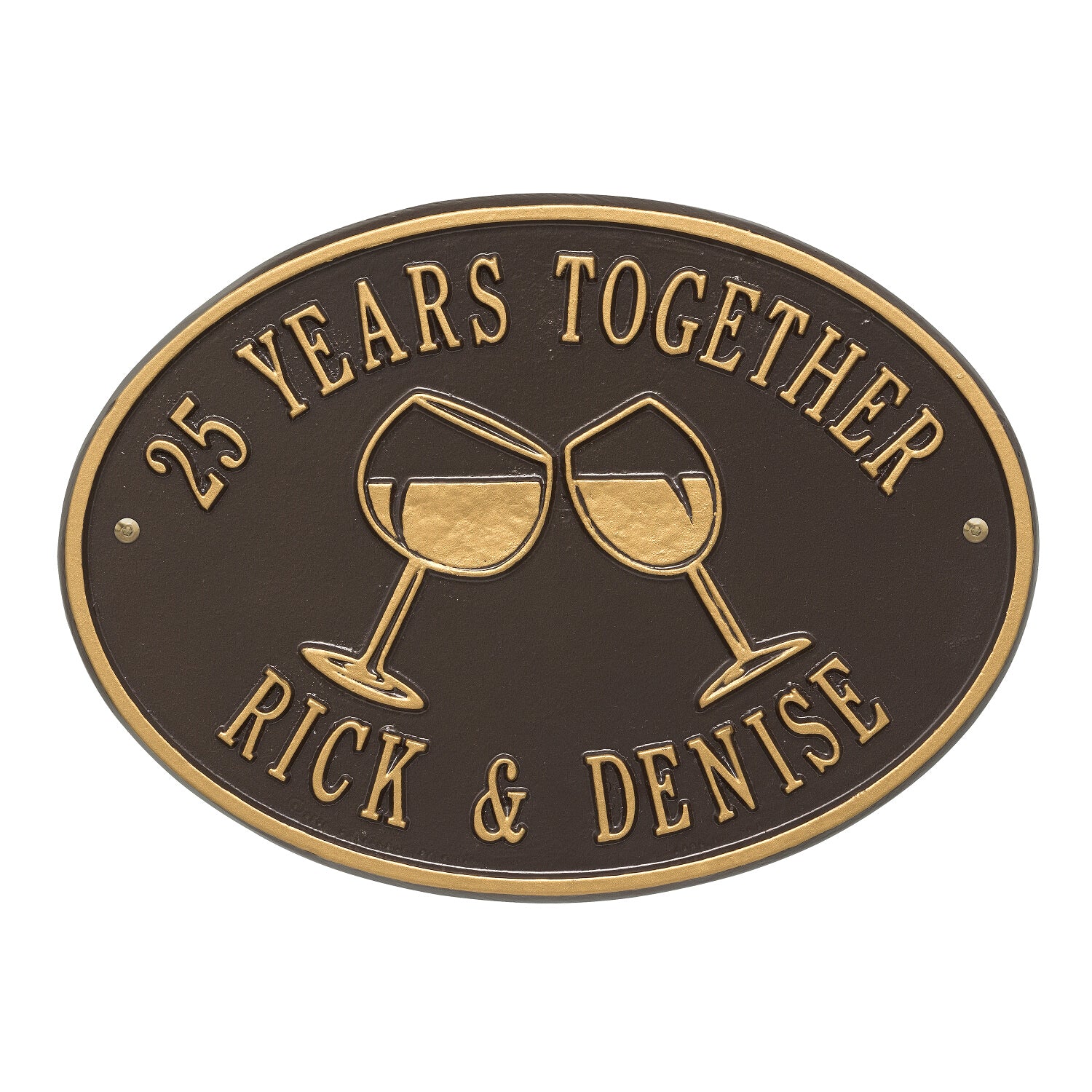 Wine Glass Oval Personalized Plaque