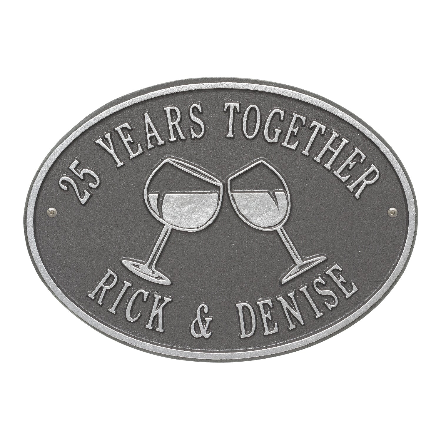 Wine Glass Oval Personalized Plaque