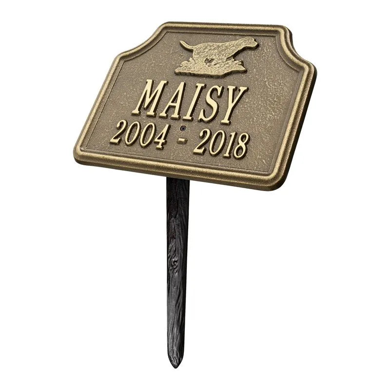 Retriever Dog Memorial Personalized Lawn Plaque