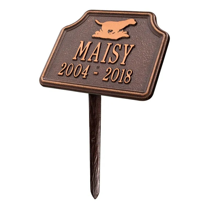 Retriever Dog Memorial Personalized Lawn Plaque
