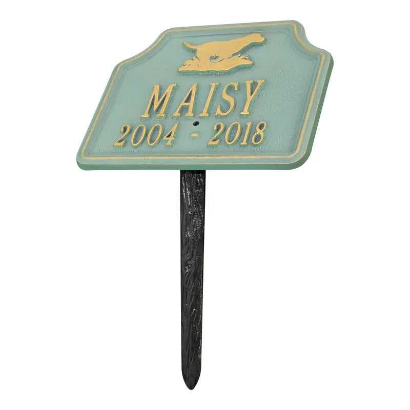 Retriever Dog Memorial Personalized Lawn Plaque