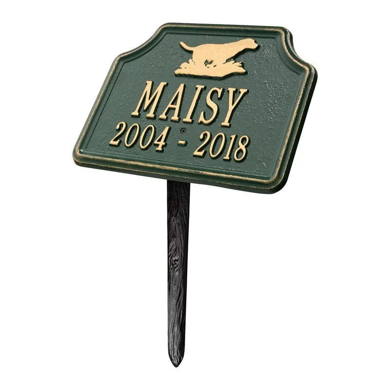 Retriever Dog Memorial Personalized Lawn Plaque