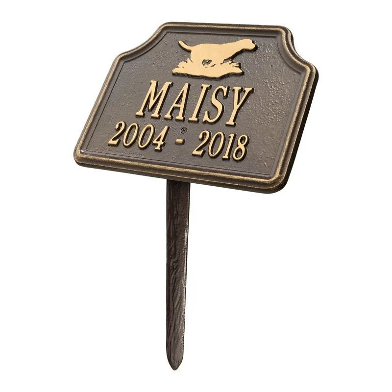 Retriever Dog Memorial Personalized Lawn Plaque