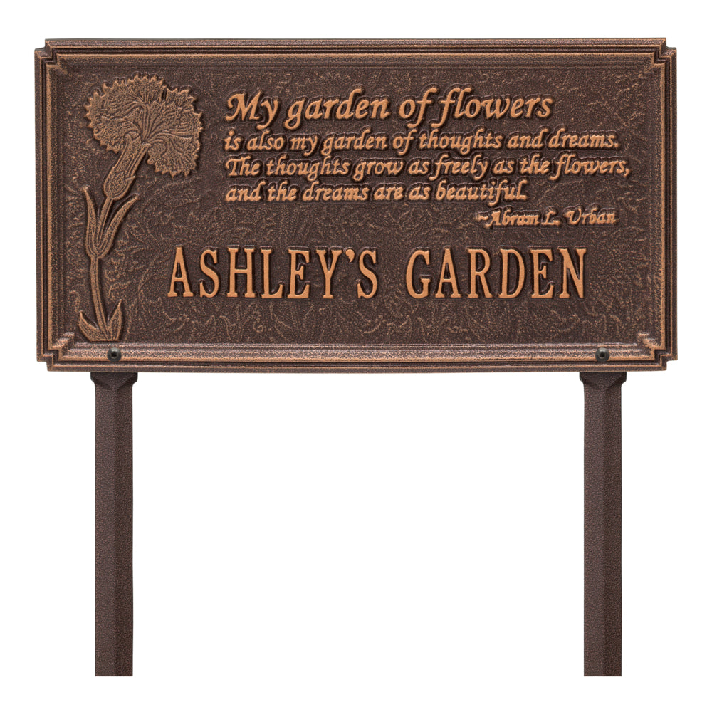 Dianthus Garden Personalized Lawn Plaque
