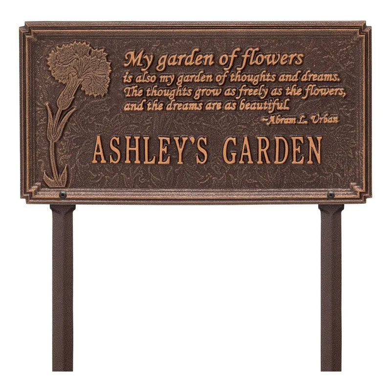 Dianthus Garden Personalized Lawn Plaque