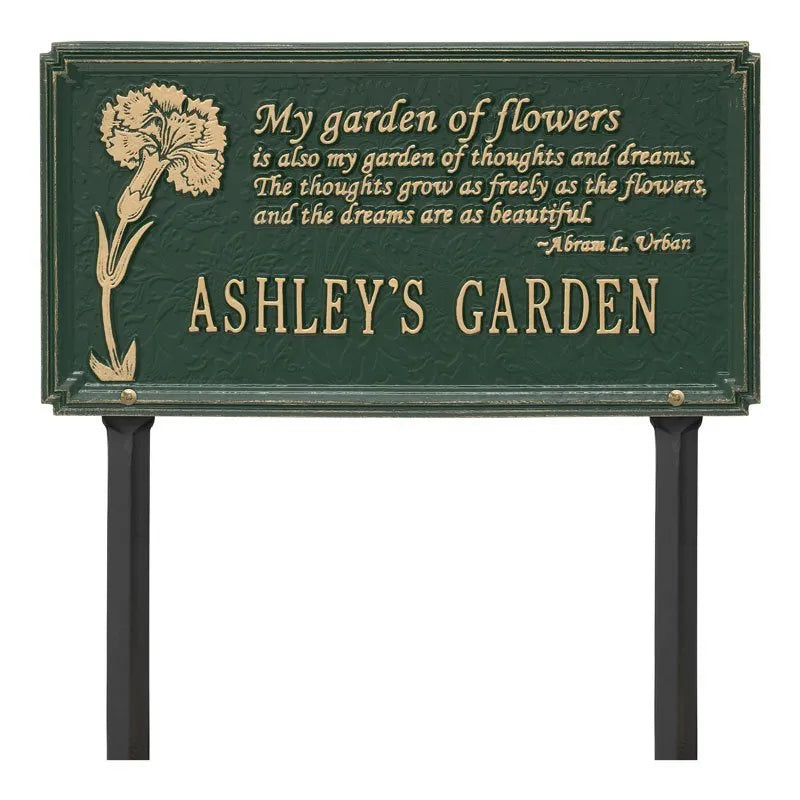 Dianthus Garden Personalized Lawn Plaque
