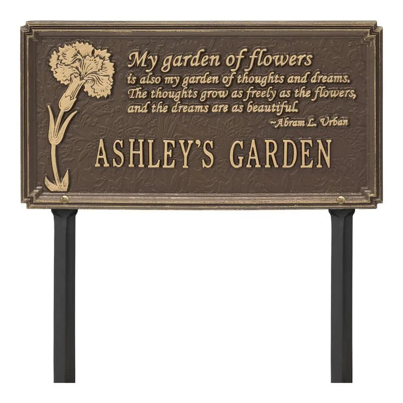 Dianthus Garden Personalized Lawn Plaque