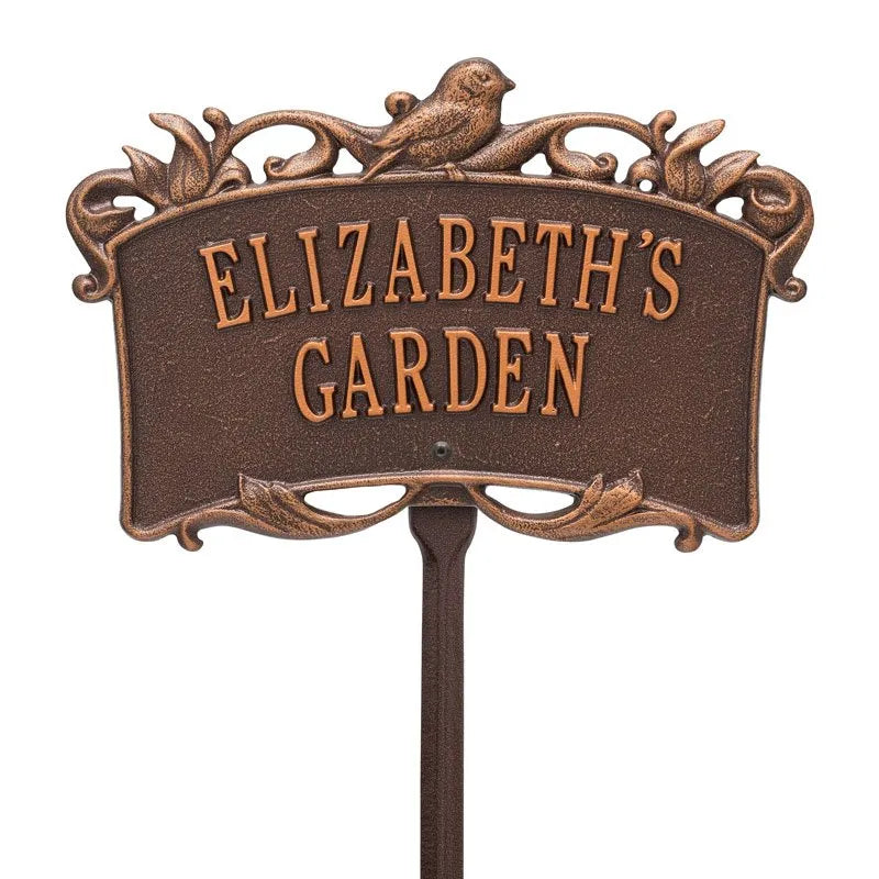 Song Bird Garden Personalized Lawn Plaque