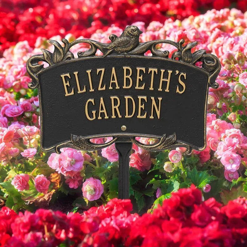 Song Bird Garden Personalized Lawn Plaque