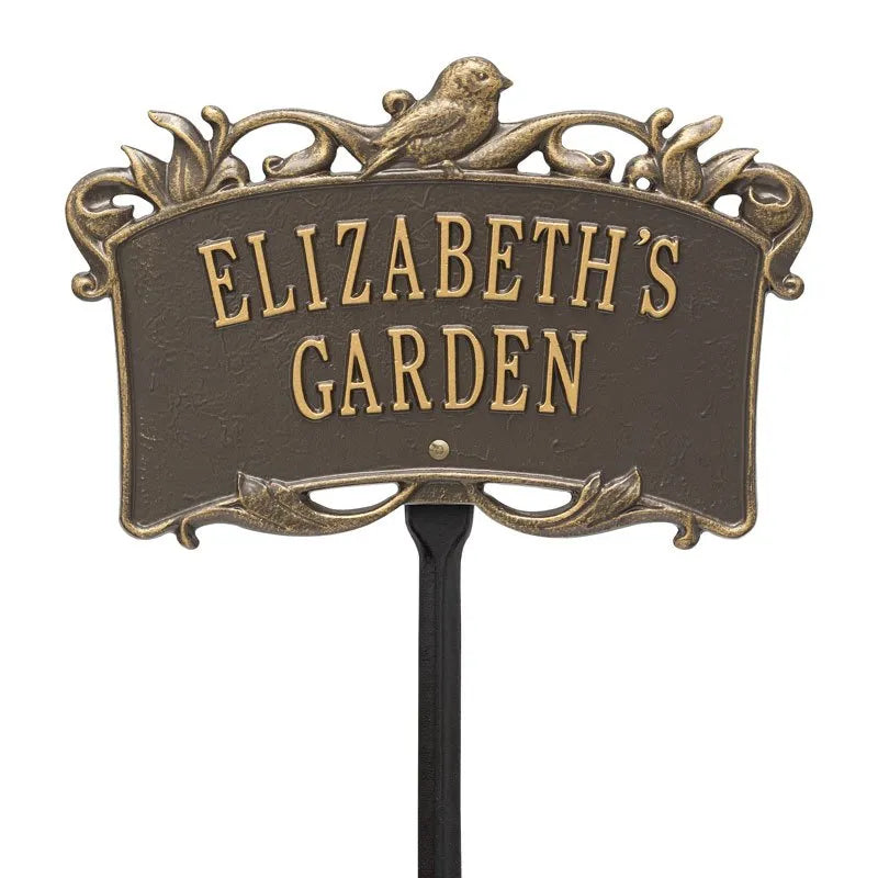 Song Bird Garden Personalized Lawn Plaque