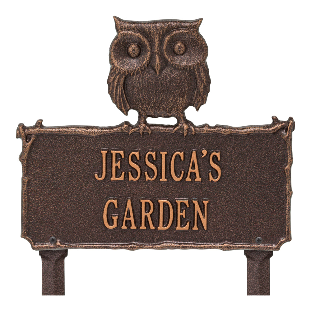 Owl Garden Personalized Lawn Plaque
