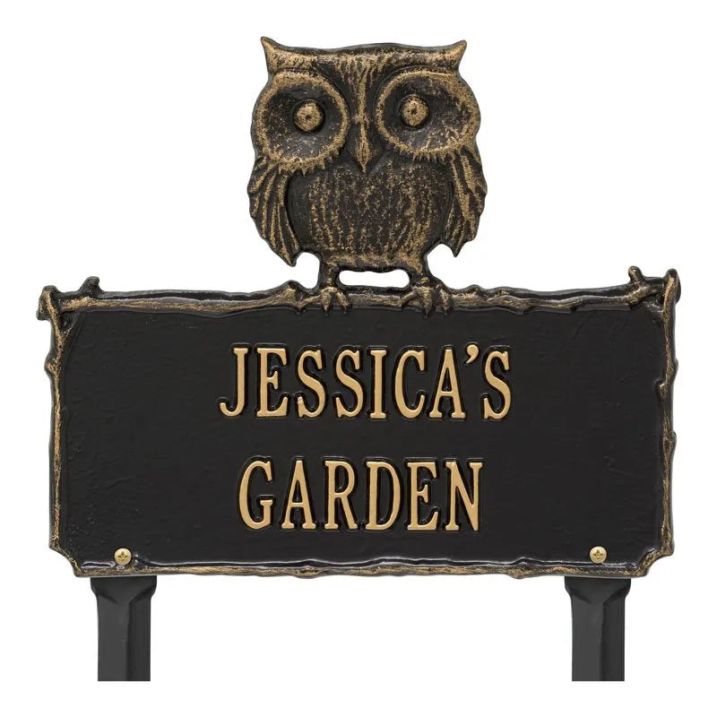 Owl Garden Personalized Lawn Plaque