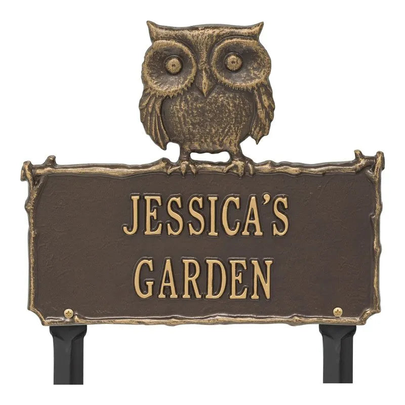 Owl Garden Personalized Lawn Plaque