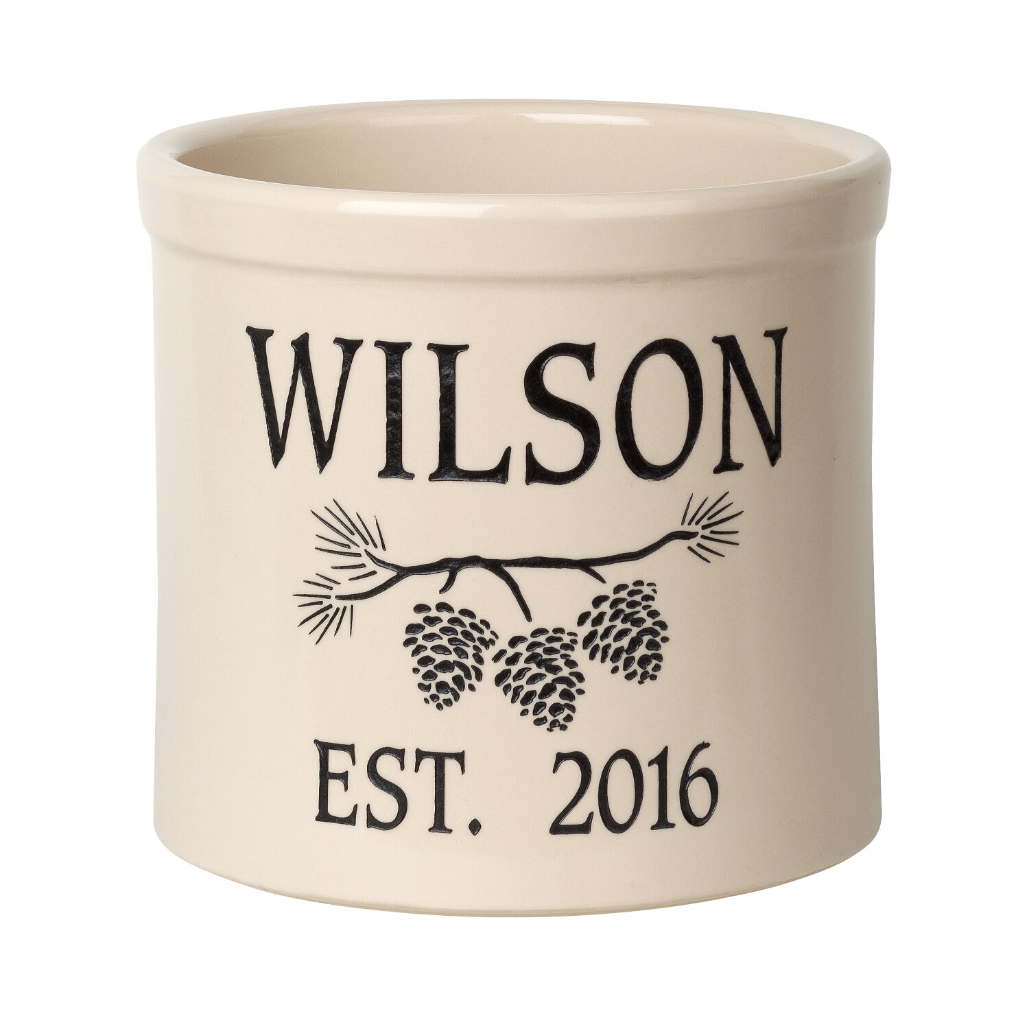 Personalized Pine Bough Established 2 Gallon Crock