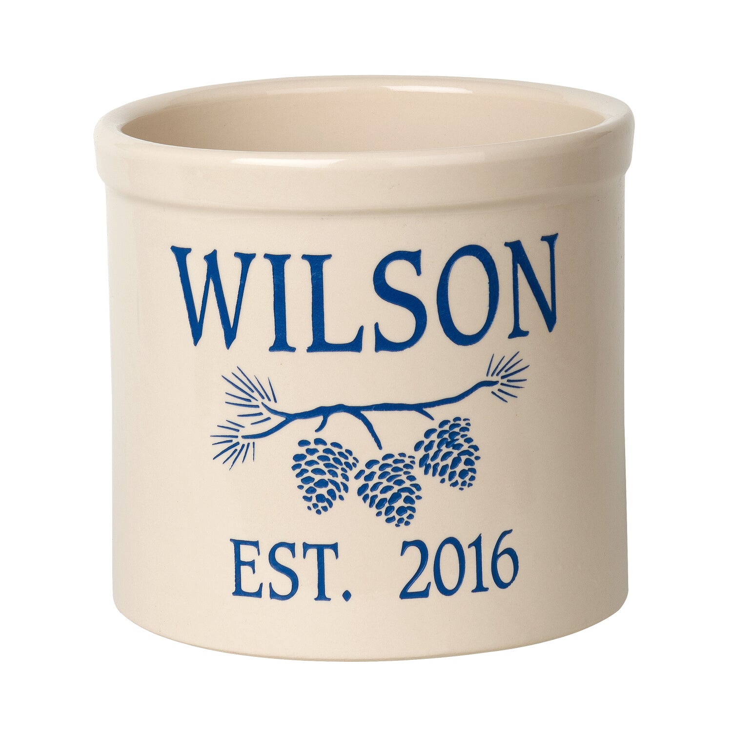 Personalized Pine Bough Established 2 Gallon Crock