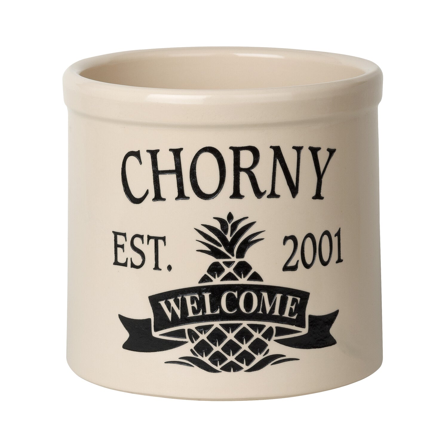 Personalized Pineapple Established / Welcome 2 Gallon Crock