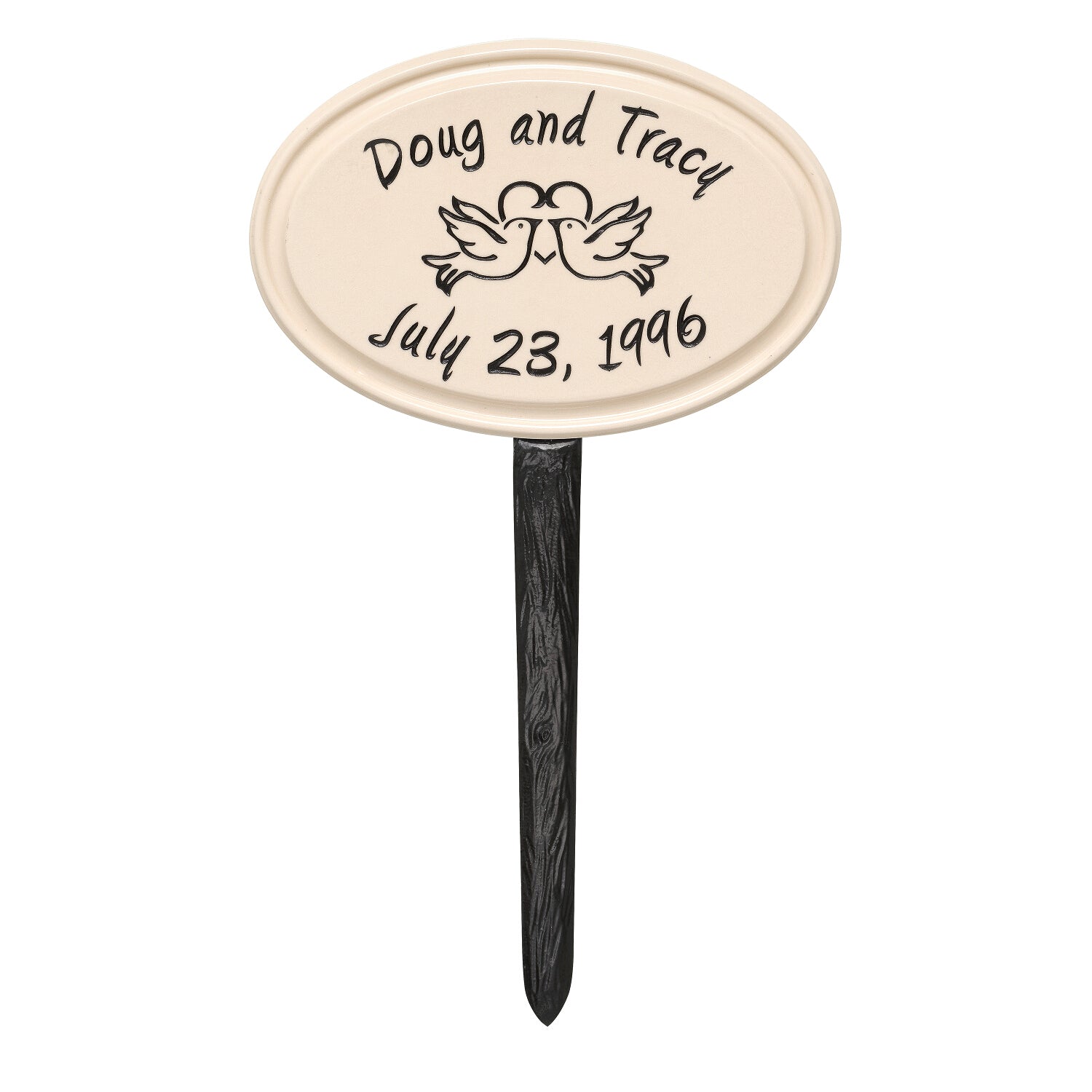 Anniversary Heart & Birds Ceramic Personalized Plaque