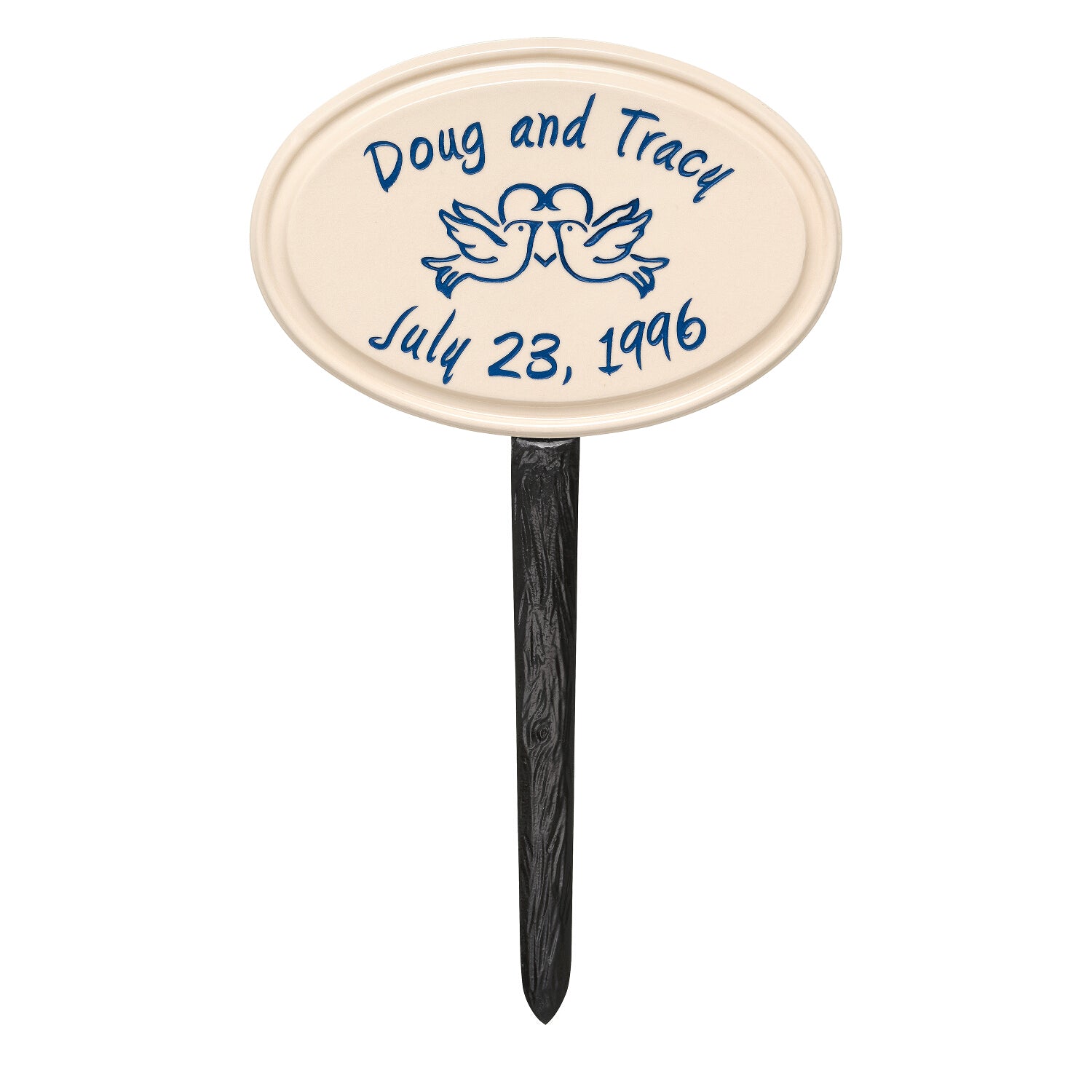 Anniversary Heart & Birds Ceramic Personalized Plaque