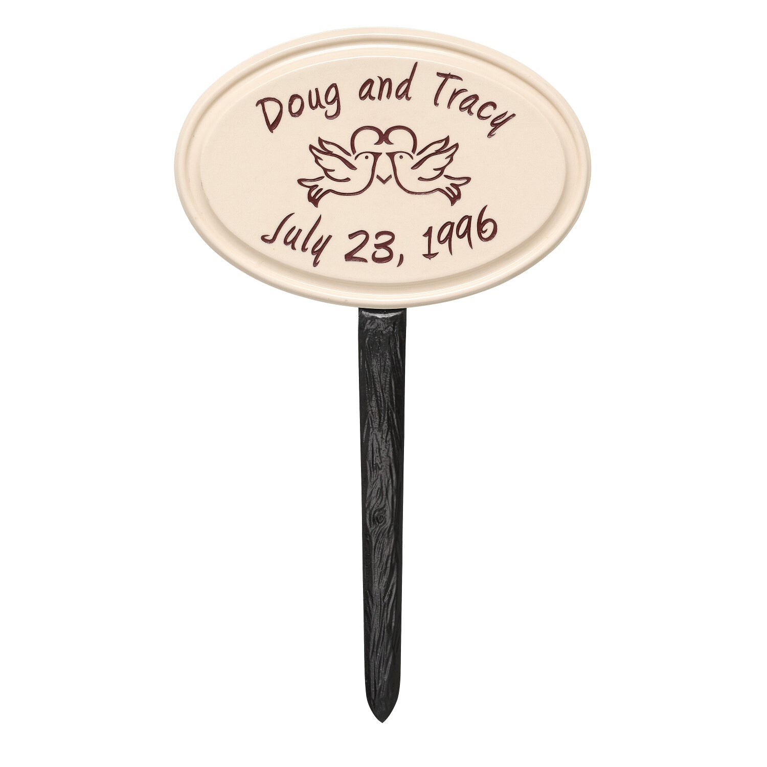 Anniversary Heart & Birds Ceramic Personalized Plaque