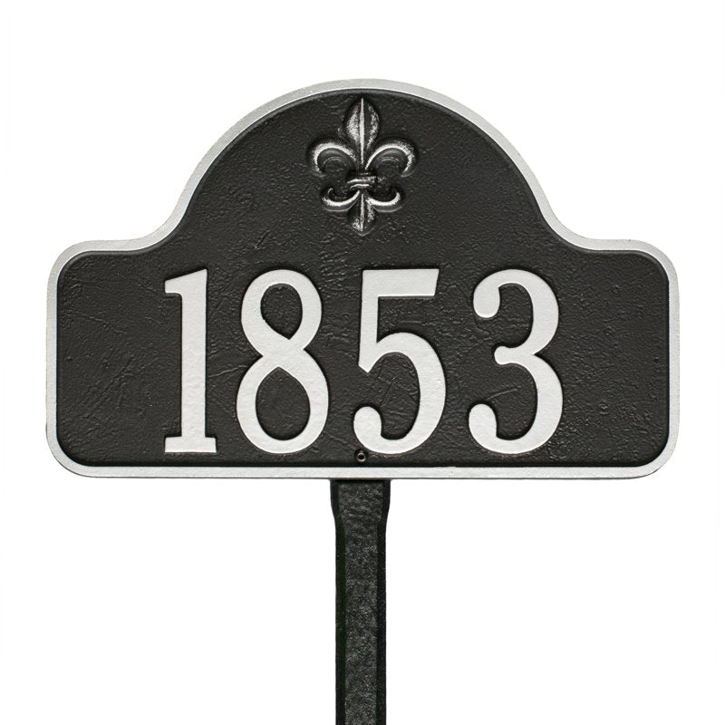 Lexy Fleur-de-lis Arch 1 Line Lawn Plaque