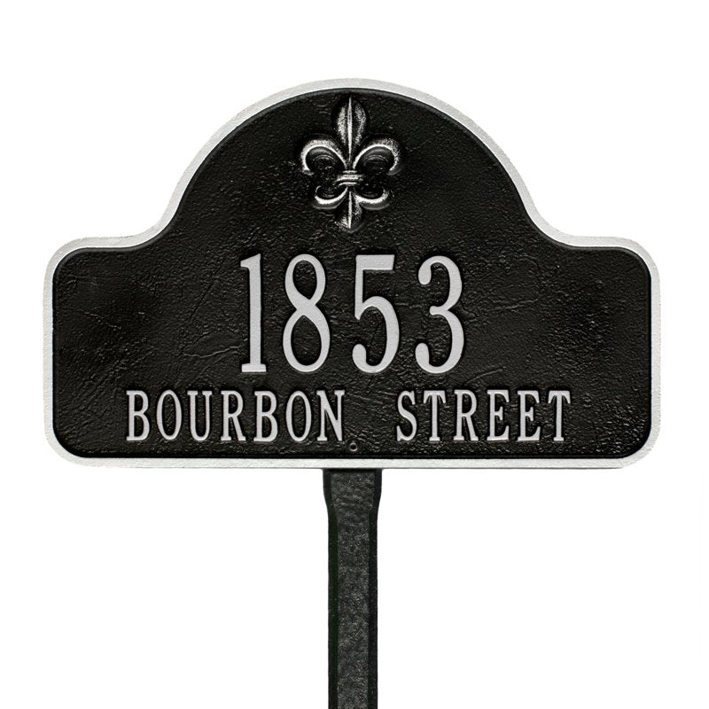 Lexy Fleur-de-lis Arch 2 Line Lawn Plaque
