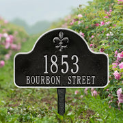 Lexy Fleur-de-lis Arch 2 Line Lawn Plaque