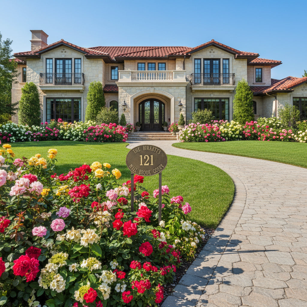 Large Hawthorne Oval Personalized Plaque - Lawn