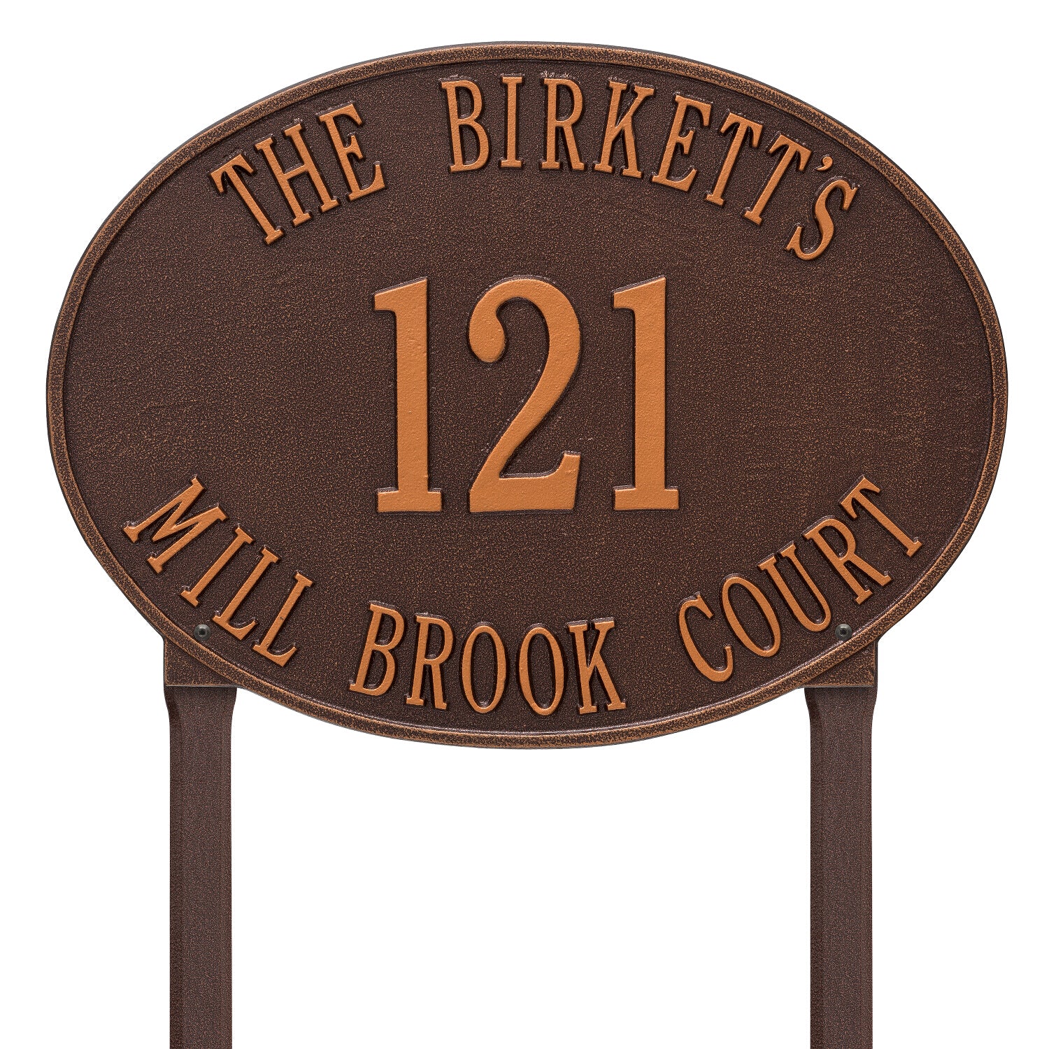 Large Hawthorne Oval Personalized Plaque - Lawn