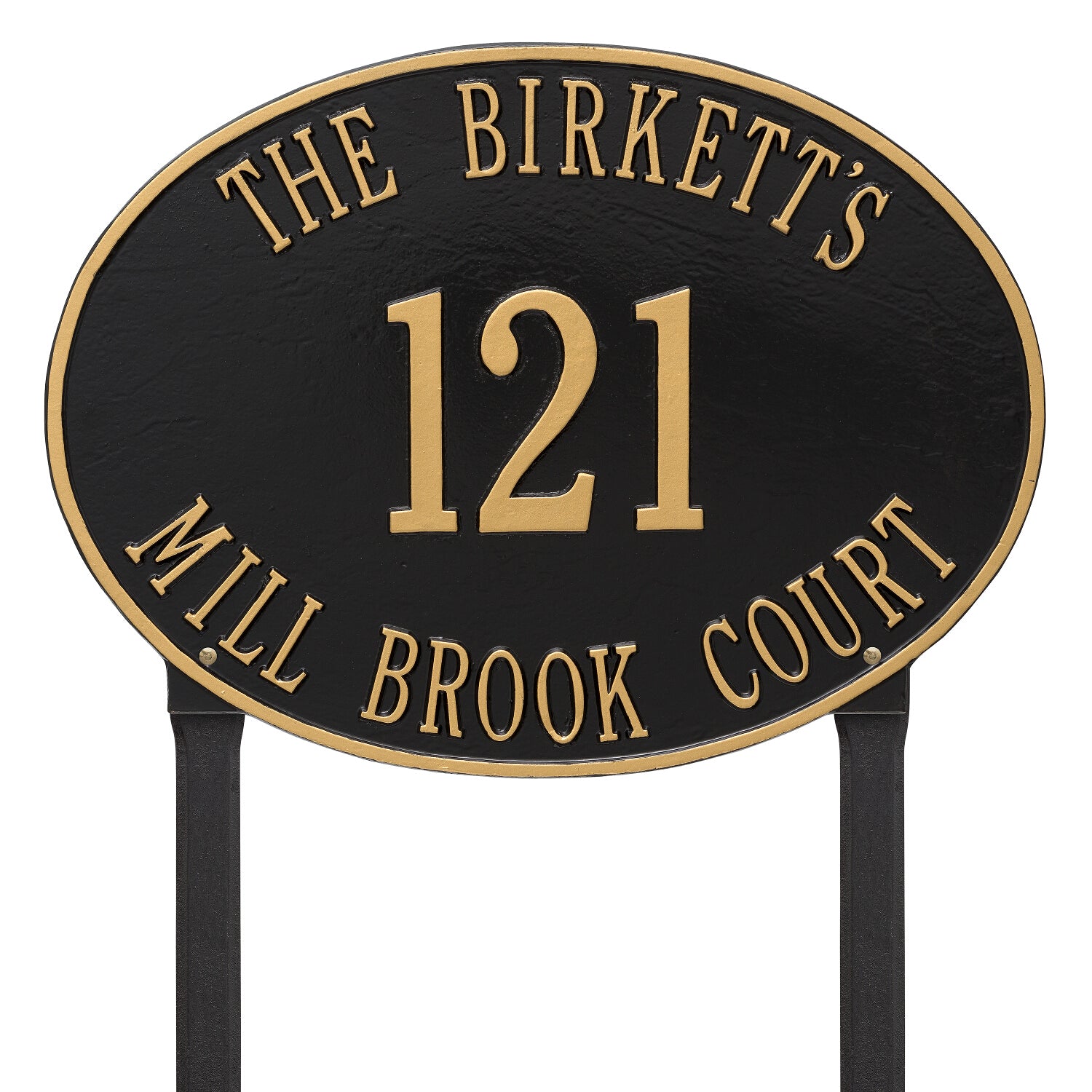 Large Hawthorne Oval Personalized Plaque - Lawn