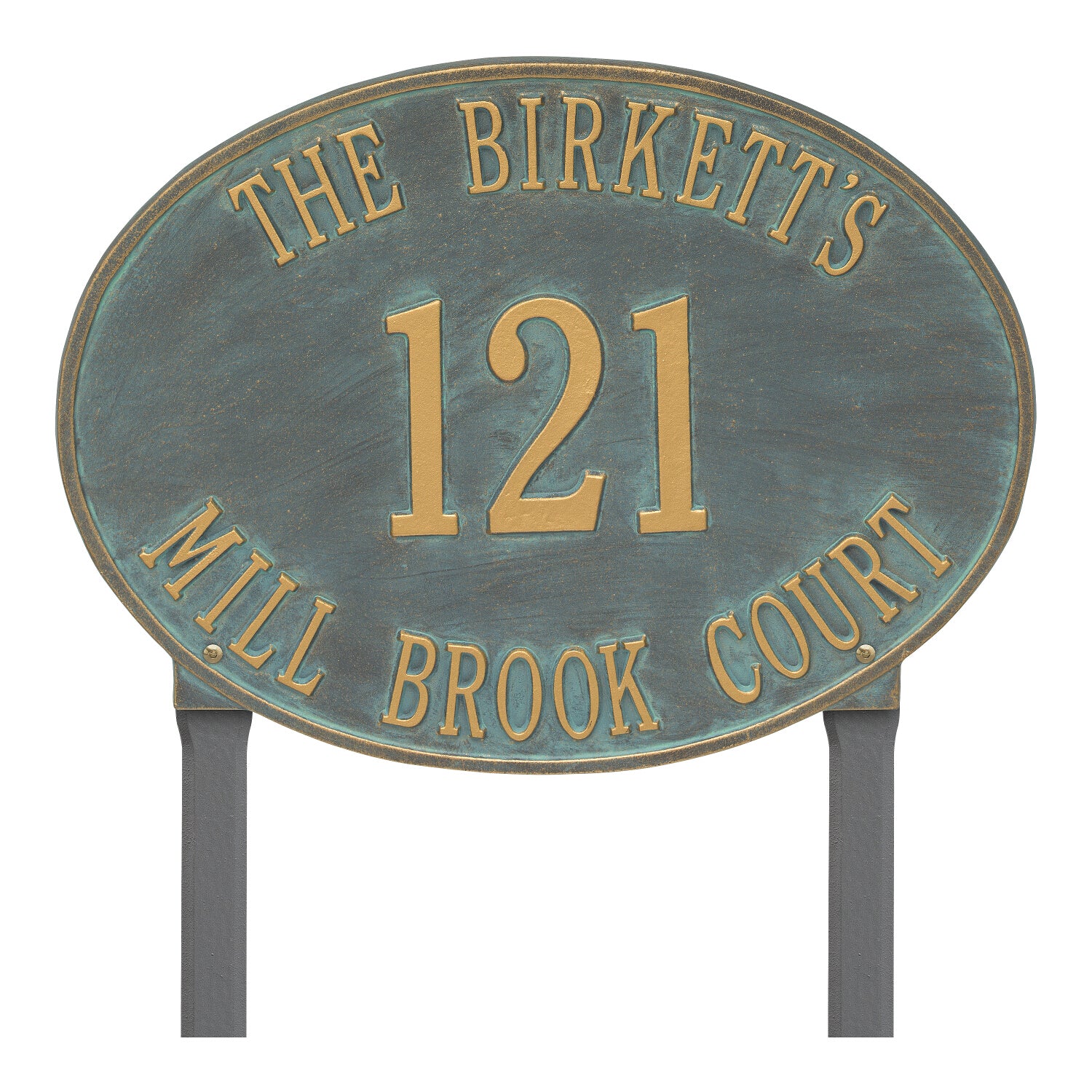 Large Hawthorne Oval Personalized Plaque - Lawn