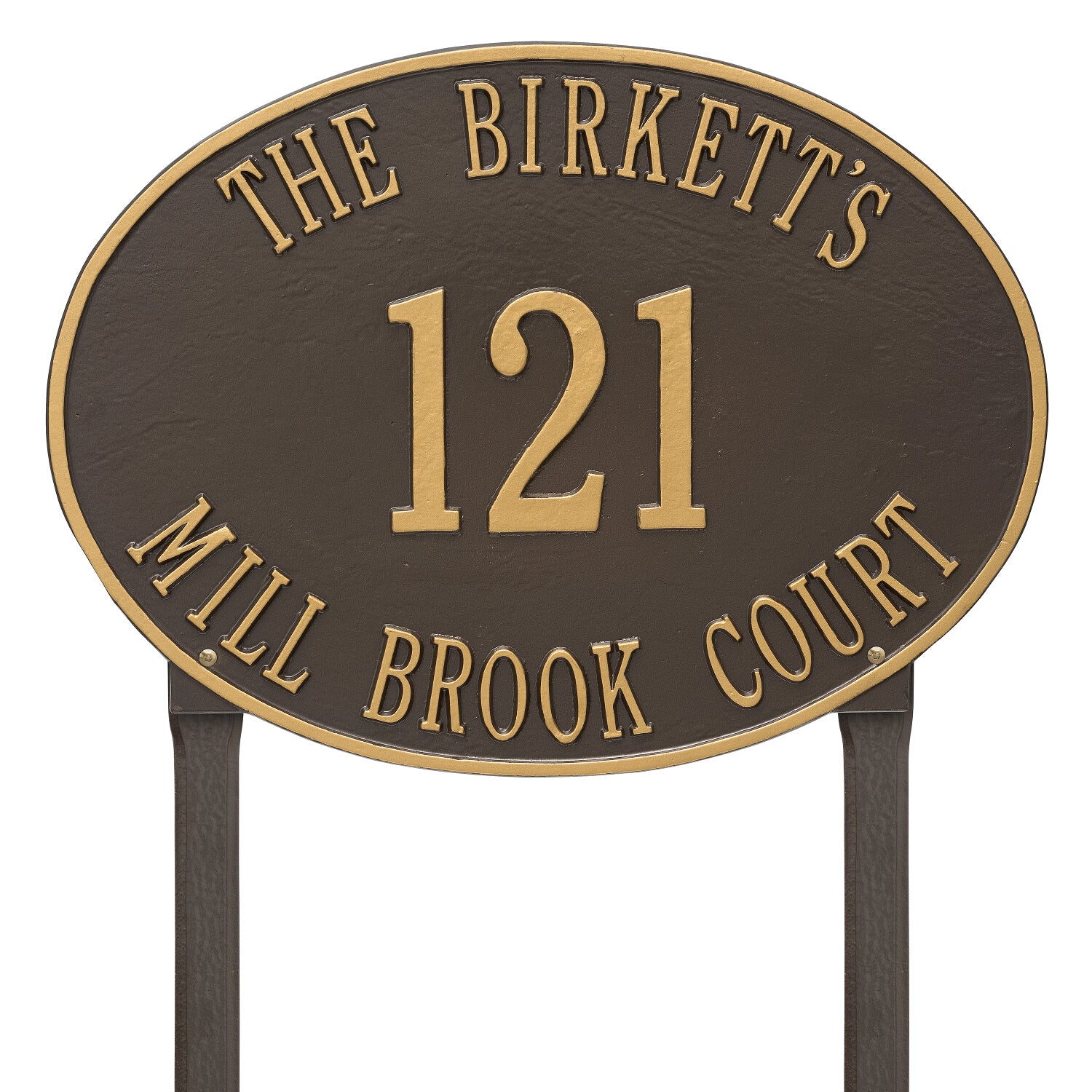 Large Hawthorne Oval Personalized Plaque - Lawn